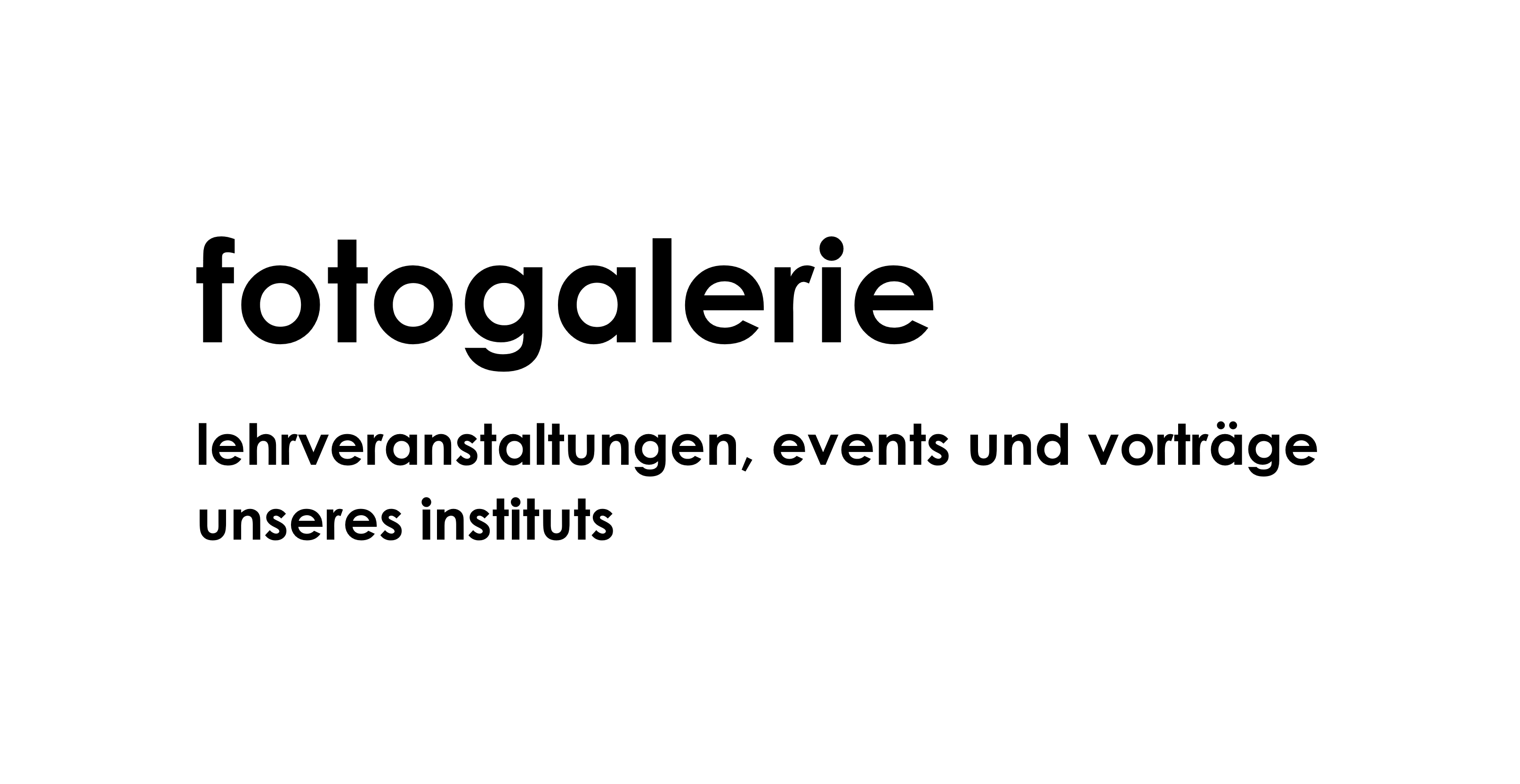 Fotogalerie - Lehrveranstaltungen, Events und Vorträge unseres Instituts